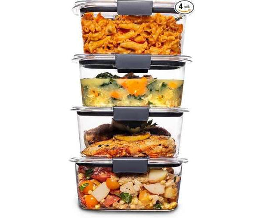 Food Storage Containers with Lids, Airtight BPA Free Freezer Storage Containers for Food Storage - Perfect for Lunch, Meal Prep, and Storing Leftovers - 820ML – Set of 4
