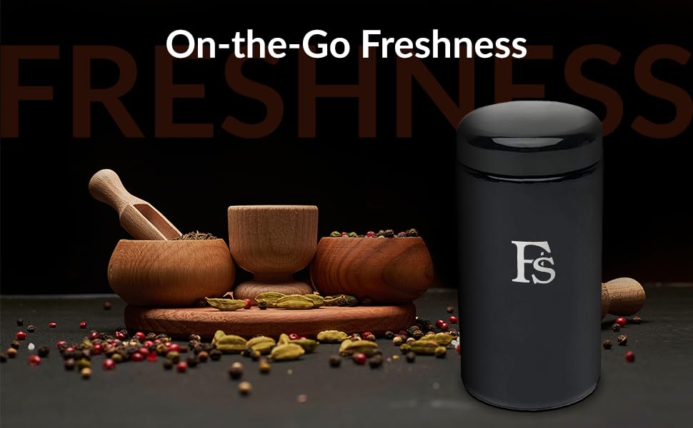 Airtight Storage Container Black Glass Jar 500ml - UV Protection For Herbs, Spices, Coffee, Teas - Pack of 1