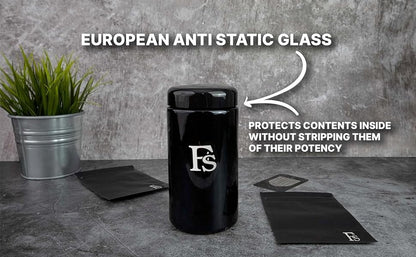 Airtight Storage Container Black Glass Jar 500ml - UV Protection For Herbs, Spices, Coffee, Teas - Pack of 1